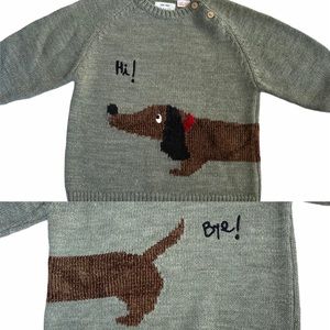 Zara Baby Knit Wear Sweater Size 3-4 Weiner Dog Hi